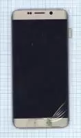Дисплей для Samsung Galaxy S6 Edge+ SM-G928F золотой с рамкой