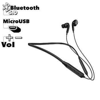 Bluetooth гарнитура Borofone BE45 Delightful Sports Wireless Earphones, черная
